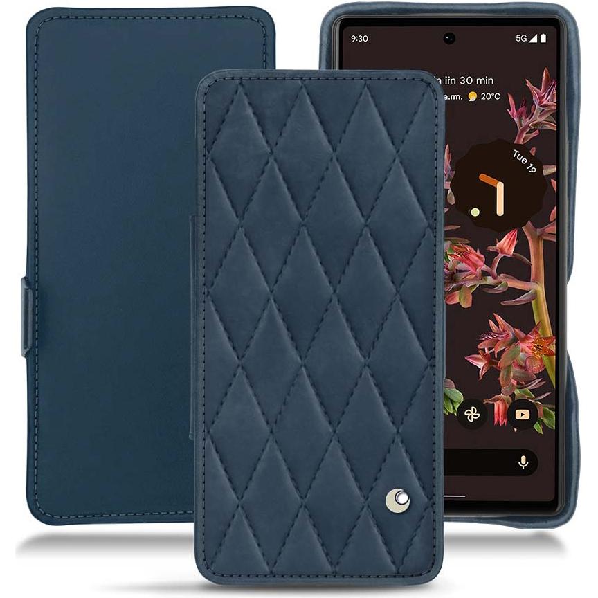 Noreve Lederschutzhülle horizontal (Google Pixel 6), Smartphone Hülle, Blau