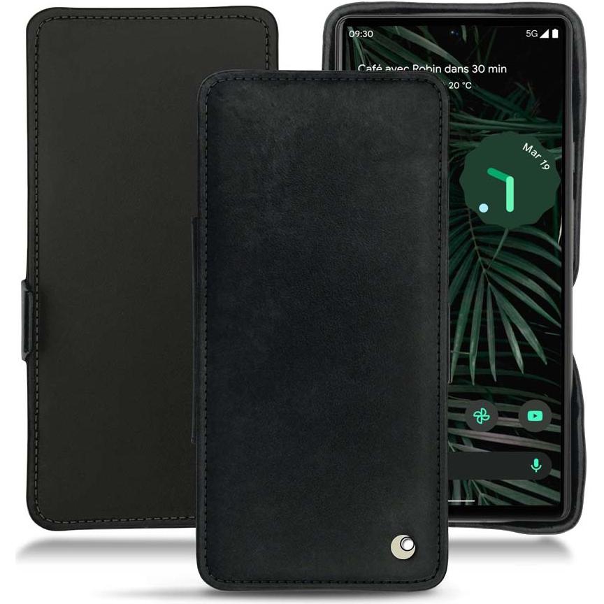 Noreve Lederschutzhülle horizontal (Google Pixel 6 Pro), Smartphone Hülle, Schwarz