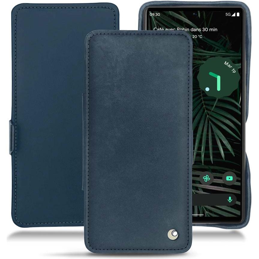Noreve Lederschutzhülle horizontal (Google Pixel 6 Pro), Smartphone Hülle, Blau