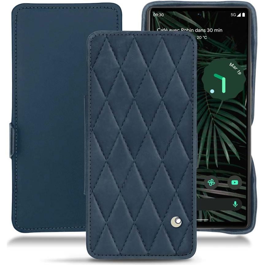 Noreve Lederschutzhülle horizontal (Google Pixel 6 Pro), Smartphone Hülle, Blau