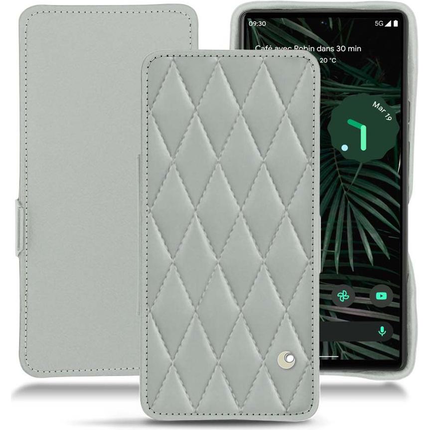 Noreve Lederschutzhülle horizontal (Google Pixel 6 Pro), Smartphone Hülle, Grau