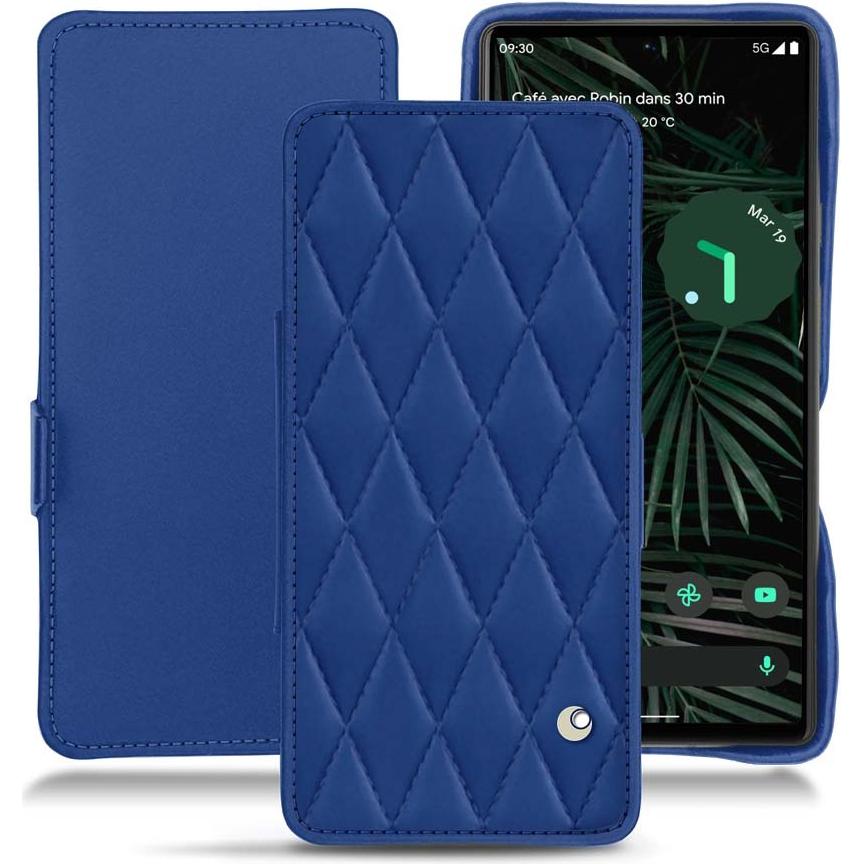 Noreve Lederschutzhülle horizontal (Google Pixel 6 Pro), Smartphone Hülle, Blau