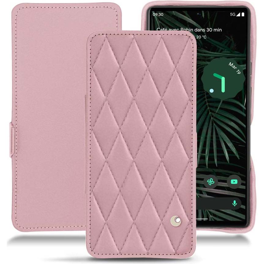 Thumbnail - Noreve Lederschutzhülle horizontal (Google Pixel 6 Pro), Smartphone Hülle, Rosa