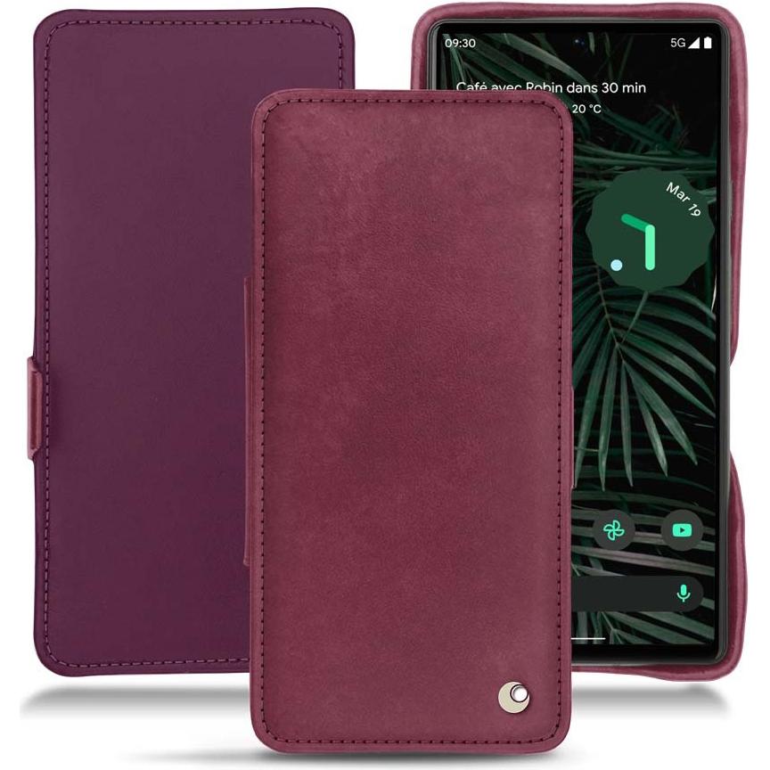 Noreve Lederschutzhülle horizontal (Google Pixel 6 Pro), Smartphone Hülle, Violett