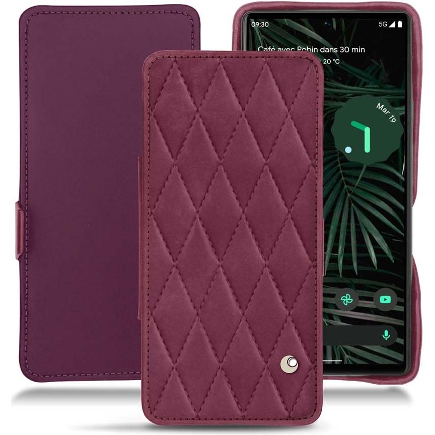 Noreve Lederschutzhülle horizontal (Google Pixel 6 Pro), Smartphone Hülle, Violett