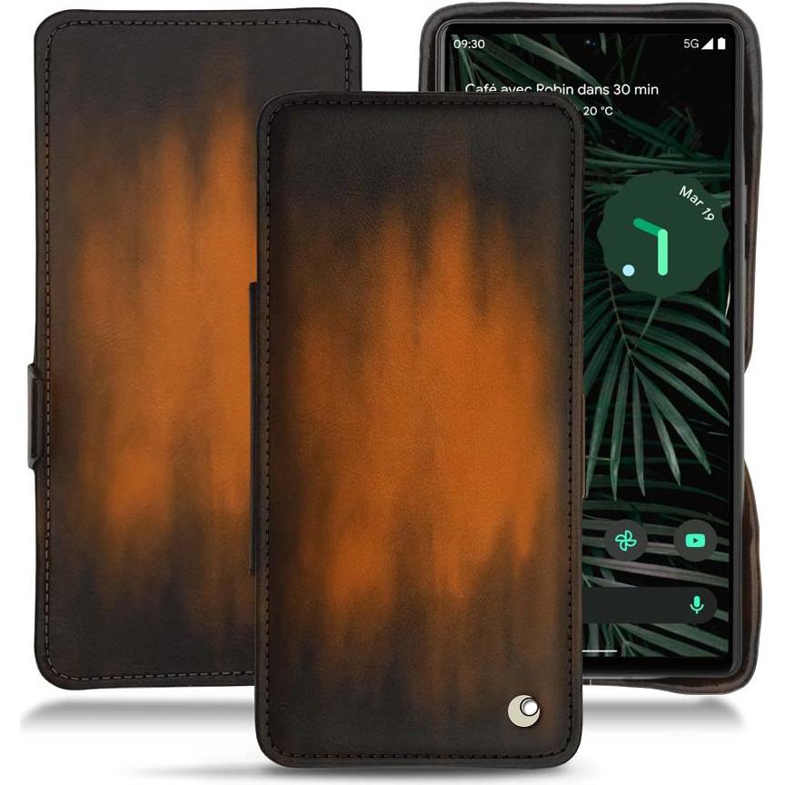 Noreve Lederschutzhülle horizontal (Google Pixel 6 Pro), Smartphone Hülle, Braun