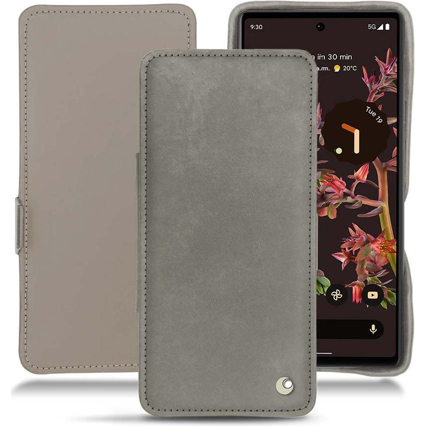 Noreve Lederschutzhülle horizontal (Google Pixel 6), Smartphone Hülle, Grau