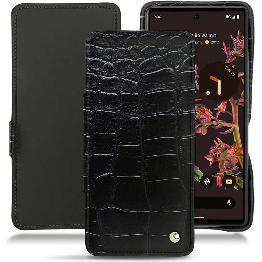 Noreve Lederschutzhülle horizontal (Google Pixel 6a), Smartphone Hülle, Schwarz