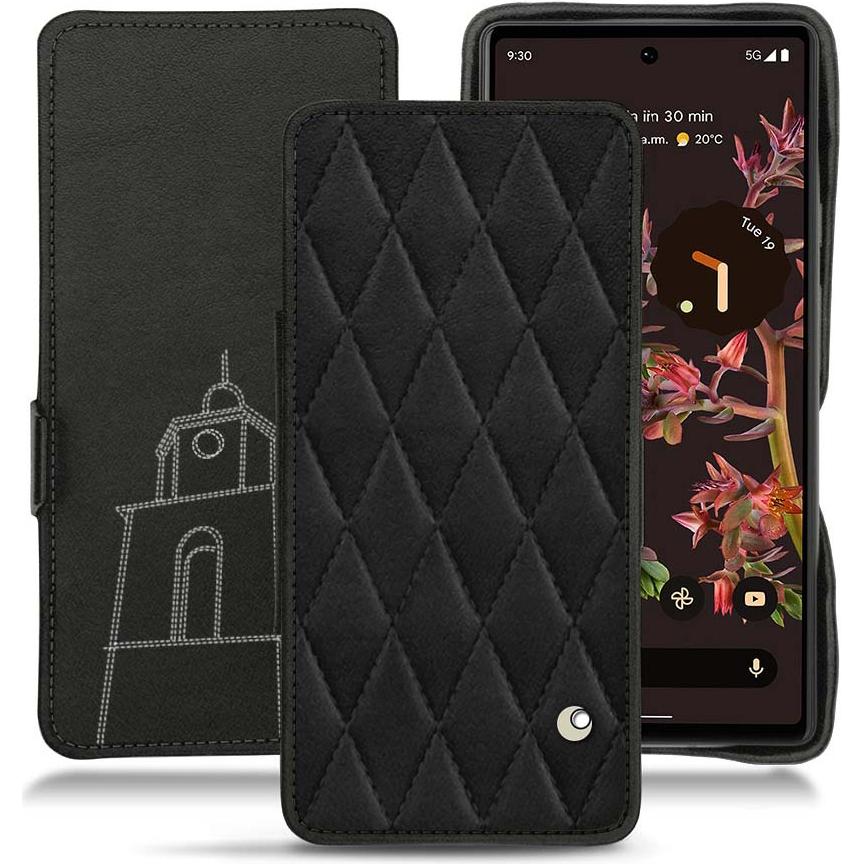 Noreve Lederschutzhülle horizontal (Google Pixel 6), Smartphone Hülle, Schwarz