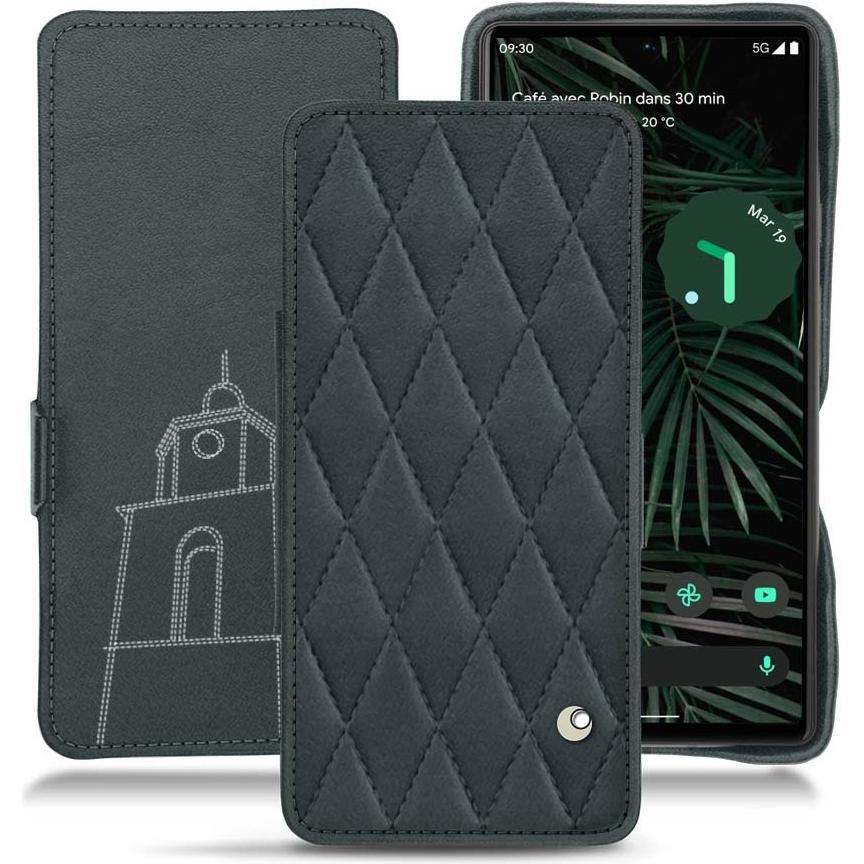 Noreve Lederschutzhülle horizontal (Google Pixel 6 Pro), Smartphone Hülle, Blau