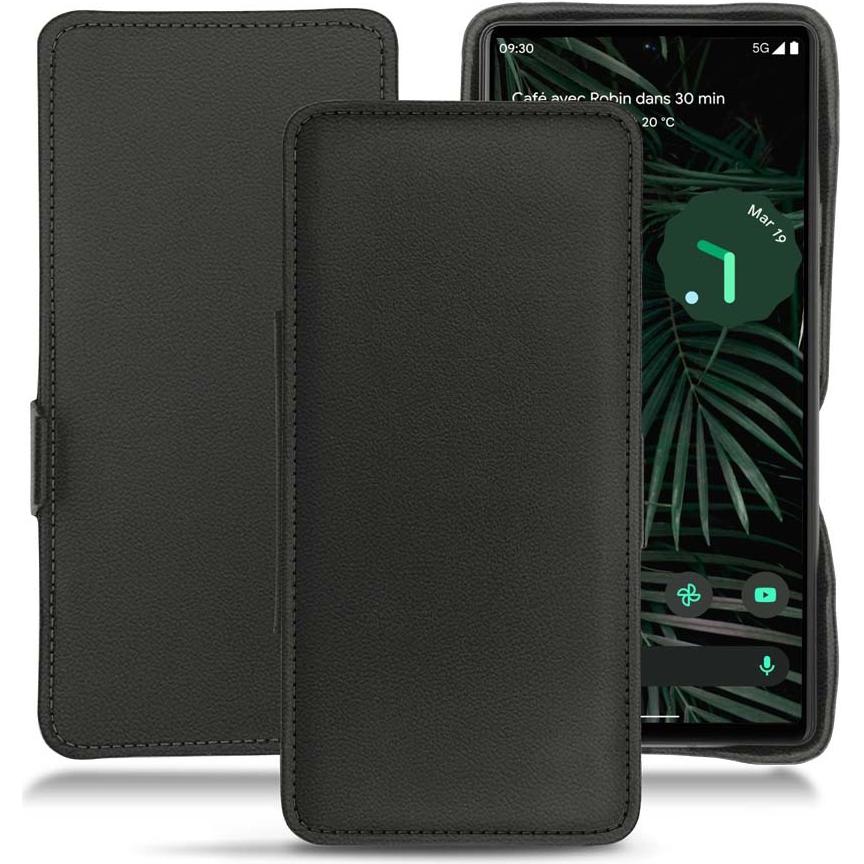 Noreve Lederschutzhülle horizontal (Google Pixel 6 Pro), Smartphone Hülle, Schwarz