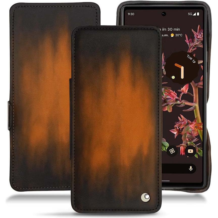 Thumbnail - Noreve Lederschutzhülle horizontal (Google Pixel 6), Smartphone Hülle, Braun