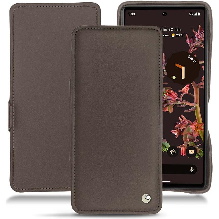 Noreve Lederschutzhülle horizontal (Google Pixel 6), Smartphone Hülle, Grau