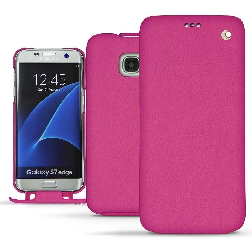 Noreve Lederschutzhülle vertikal (Samsung Galaxy S7 Edge), Smartphone Hülle, Rosa