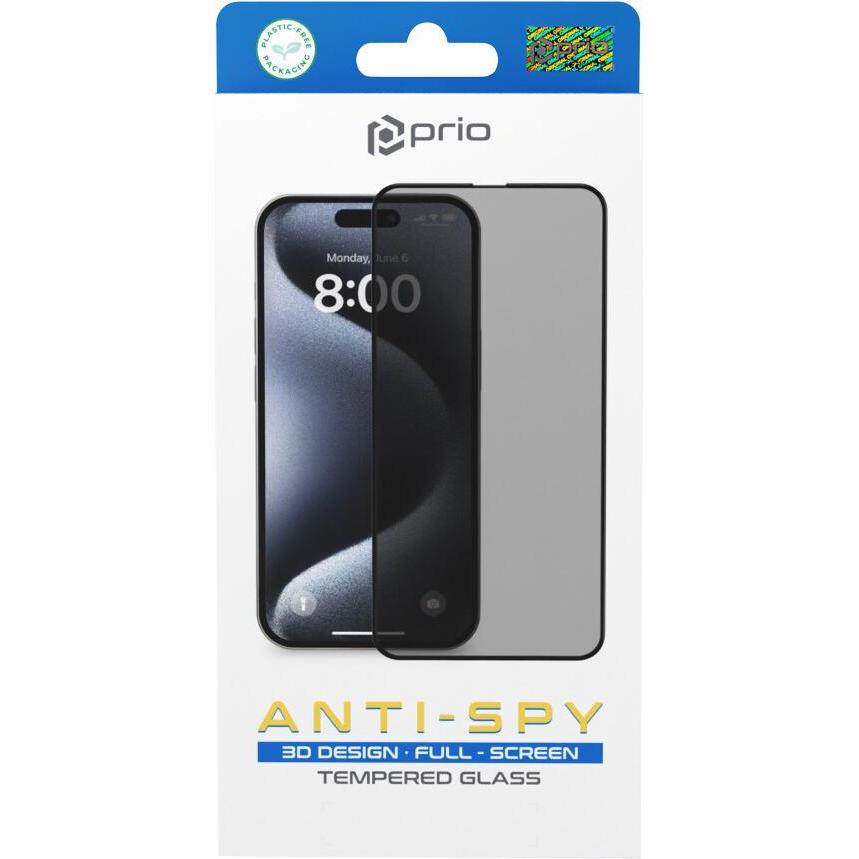 prio 3D Anti-Spy Tempered Glass für Samsung S24 FE schwarz (1 Stück, Samsung Galaxy S24 FE), Smartphone Schutzfolie, Sch...
