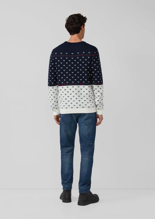 Produktbild s.Oliver Strickpullover Weihnachtspullover aus reiner Baumwolle mit Peanuts®-Motiv (M)