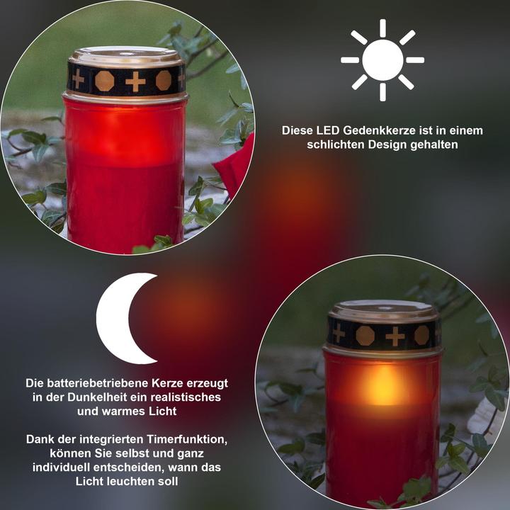 Actual product image Star Trading Lamp funéraire LED avec minuterie | Bougies funéraires LED avec batterie | Bougie funé (2 x)