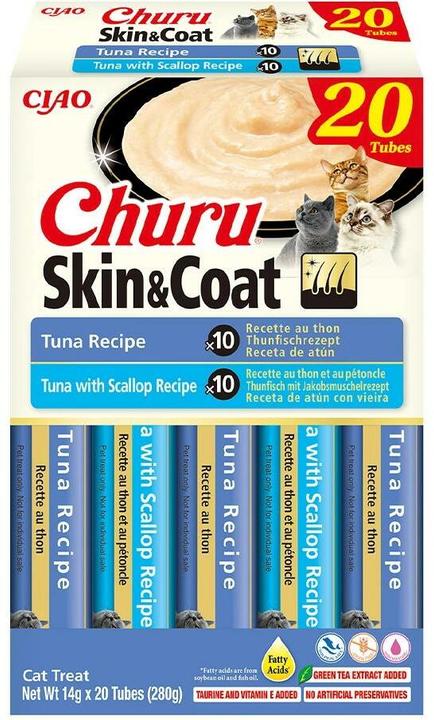 Inaba CAT CHURU SKIN & COAT TUNA przysmak dla kota 20x14g (280g) (20 Stk., 280 g)