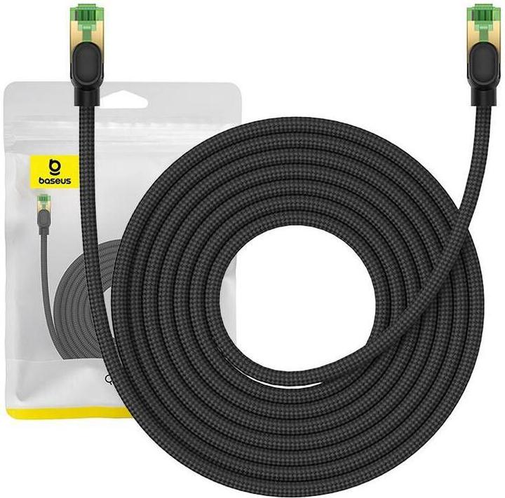 Actual product image Baseus Braided network cable cat.8 Ethernet RJ45, 40Gbps, 8m (black) (CAT8.1, 8 m)