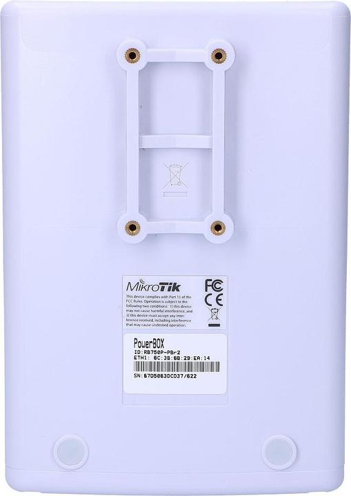 Produktbild MikroTik PowerBox, RB750P, PBr2 PowerBox 64MB RAM, 5xLAN (four with PoE, OUT), L4, outdoor, PS...