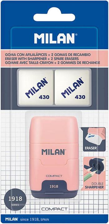 Set gum en puntenslijper Afilaborra Compact Series 1918 Double Pink