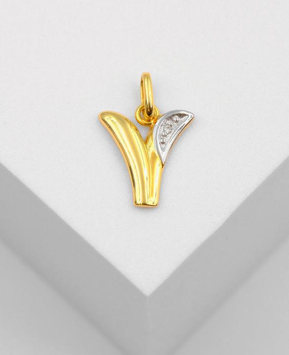 Image du produit Muau Lettre (750, Or blanc, Or jaune 18 carats)