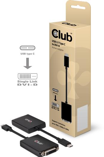Actual product image Club 3D Active USB 3.1 Typ C to (DVI, 10 cm)