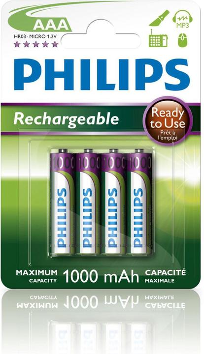 Produktbild Philips Rechargeable (4 Stk., AAA, 1000 mAh)