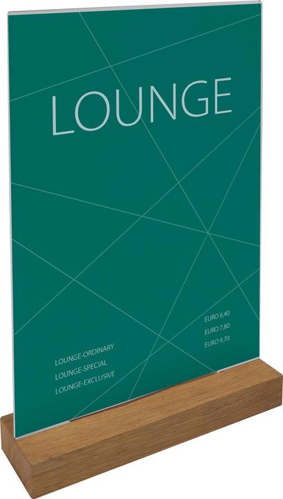 Sigel Tischaufsteller mit Holzsockel (Ritratto A4)