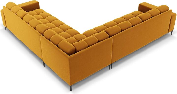 Actual product image Cosmopolitan Design Velvet Symmetrical Corner Sofa, "Bali", 6 Seats, Yellow, 256x256x75 Made in Europe (Corner sofa)