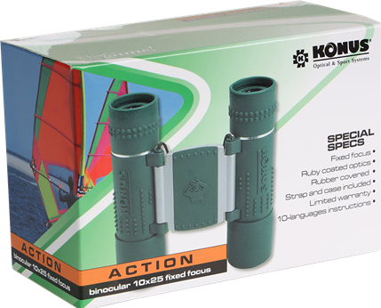 Actual product image Konus Binoculars Action 10x25 Fix Focus