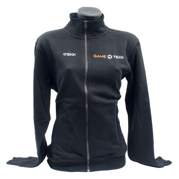 Altri, Damen, Shirts, Newwave Clique Damen Strickjacke Sweatshirt Mit Geteilter Reissverschlussnaht, Schwarz, (M)
