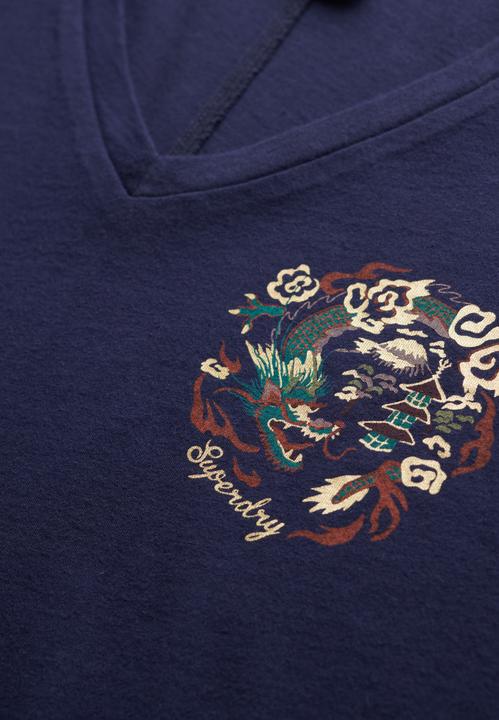 Actual product image Superdry Suika Metallic Relaxed Vee Tee (XS)