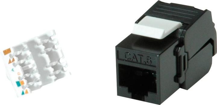 Produktbild Roline Kat.6 Keystone, ungeschirmt, werkzeuglos, schwarz (CAT6, 0.11 m)