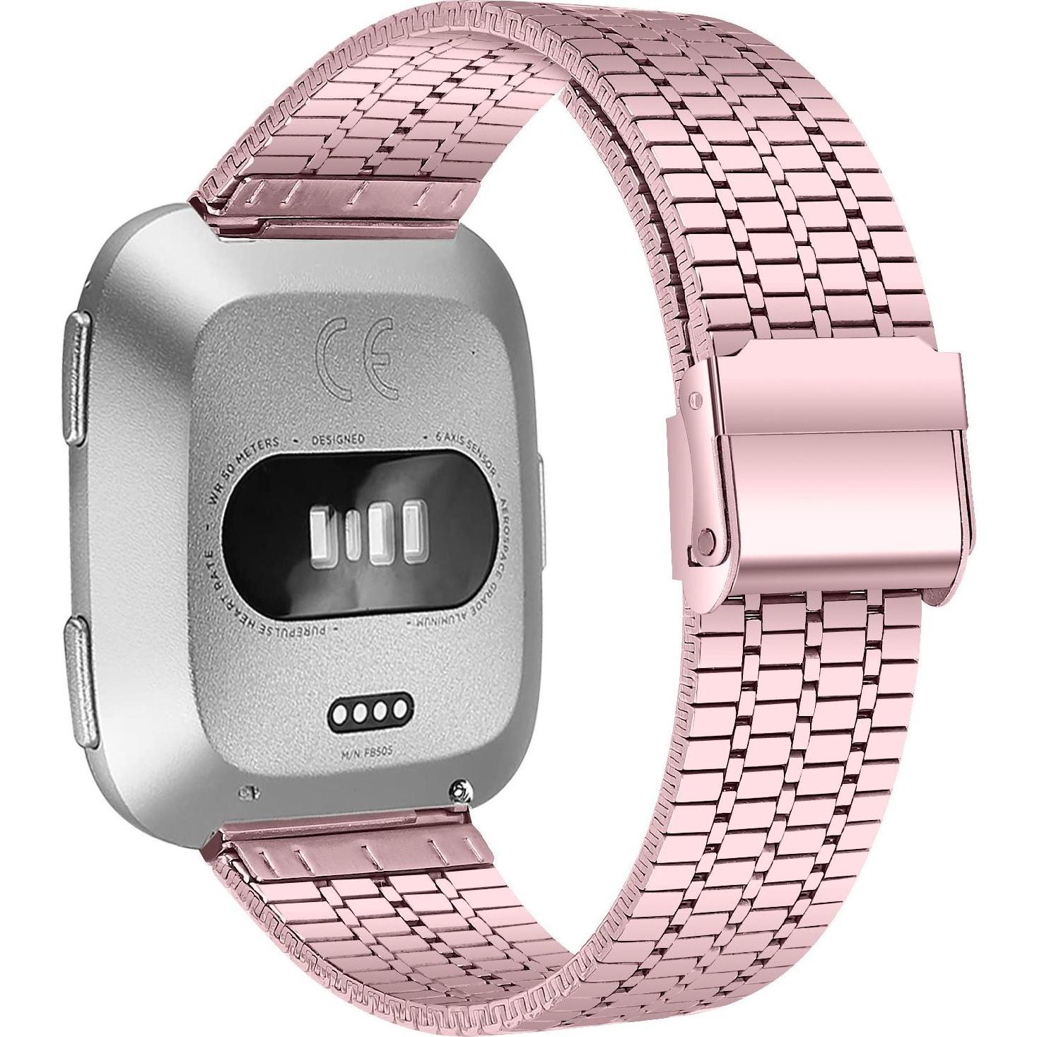 Thumbnail - Strap-it Stahlarmband (Edelstahl, Versa 2), Uhrenarmband, Rosa