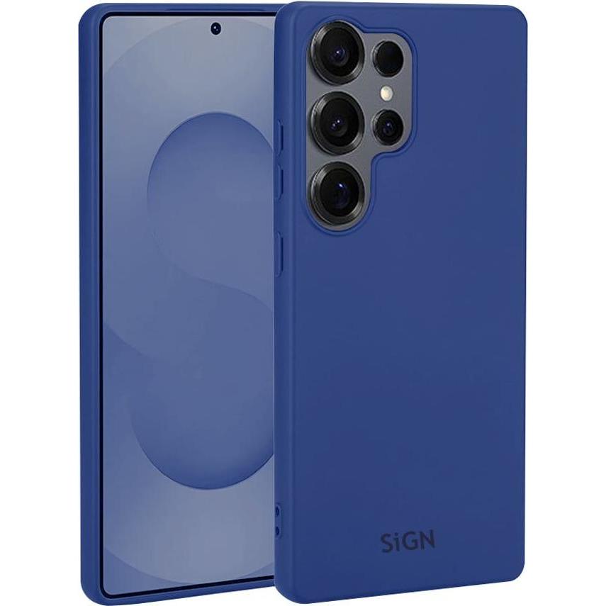 SIGN Custodia in silicone liquido per Samsung Galaxy S25 Ultra - Blu (Samsung Galaxy S25 Ultra), Cover smartphone, Blu