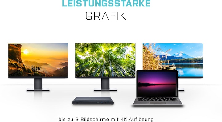 Produktbild i-tec USB 3.0 / USB-C Triple 4K Dock (USB-C, 5 Ports)