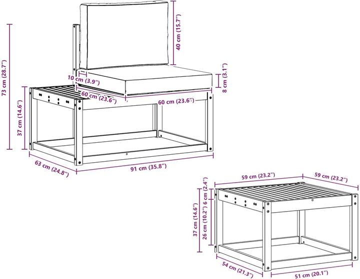 Produktbild vidaXL Outdoor-Sofa