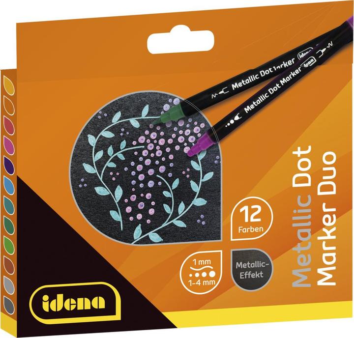 Actual product image Idena Metallic Dot Marker DUO 12 colours (12 x)