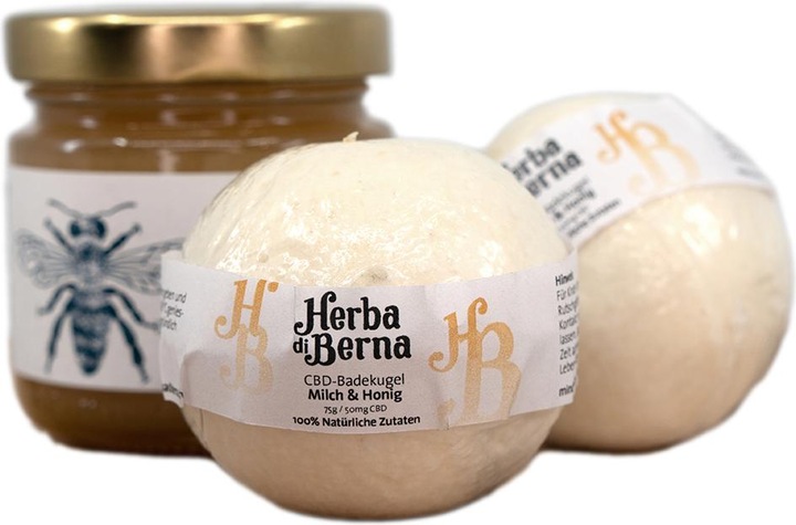 Produktbild Herba di Berna CBD Badekugel Milch & Honig (Badekugeln)