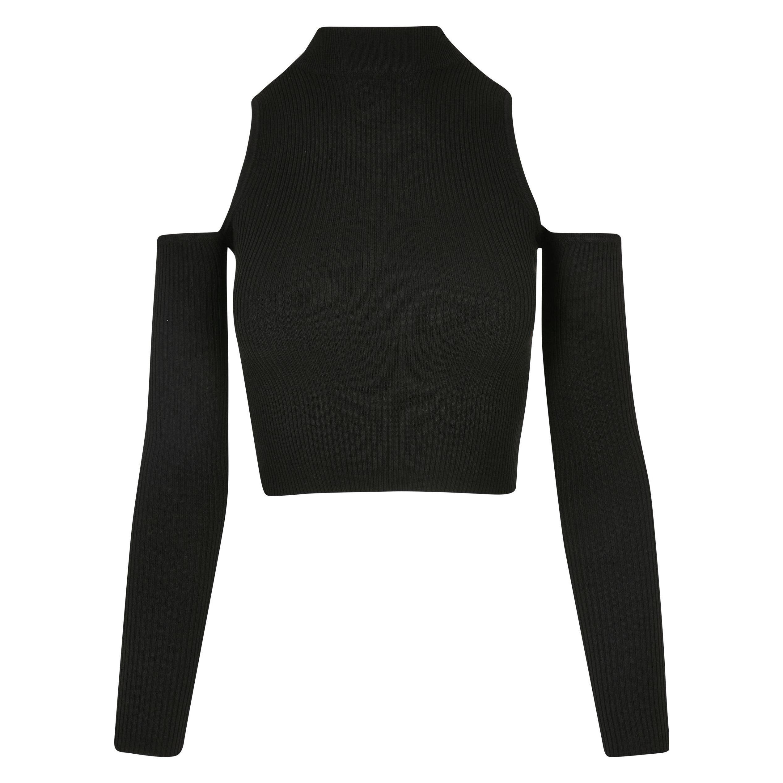 Urban Classics, Unisex, Pullover, Ladies Rib Knit Cut Out Sleeve Longsleeve - 17926, Schwarz, (5XL)