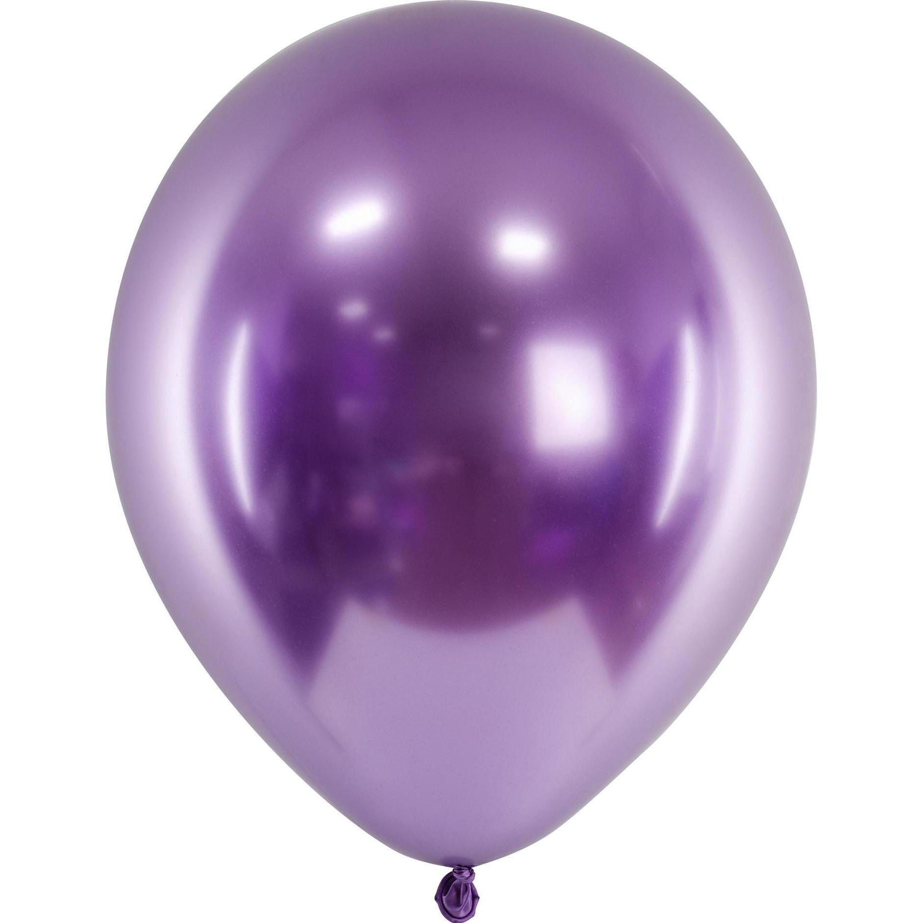 Partydeco Ballons mit Spiegeleffekt Violett - 10 Stk.