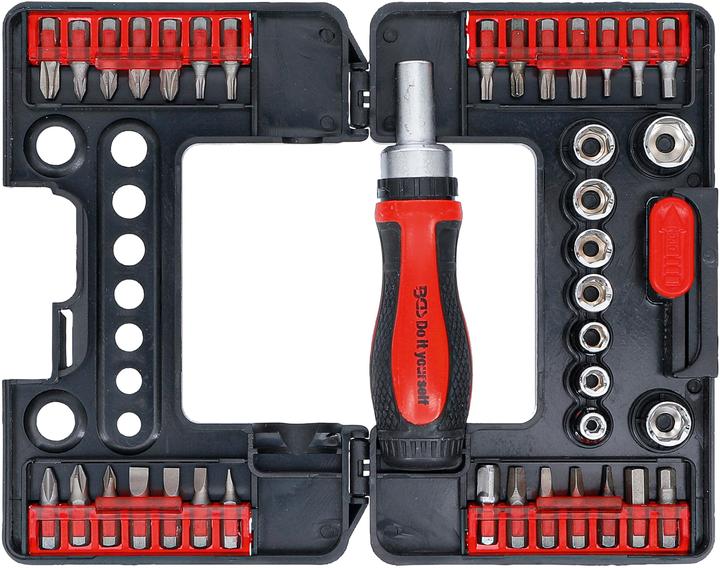 Actual product image BGS Bit / Socket Set with Ratchet Spinner Handle for Bits, reversible 38 pcs. (Allen screw)