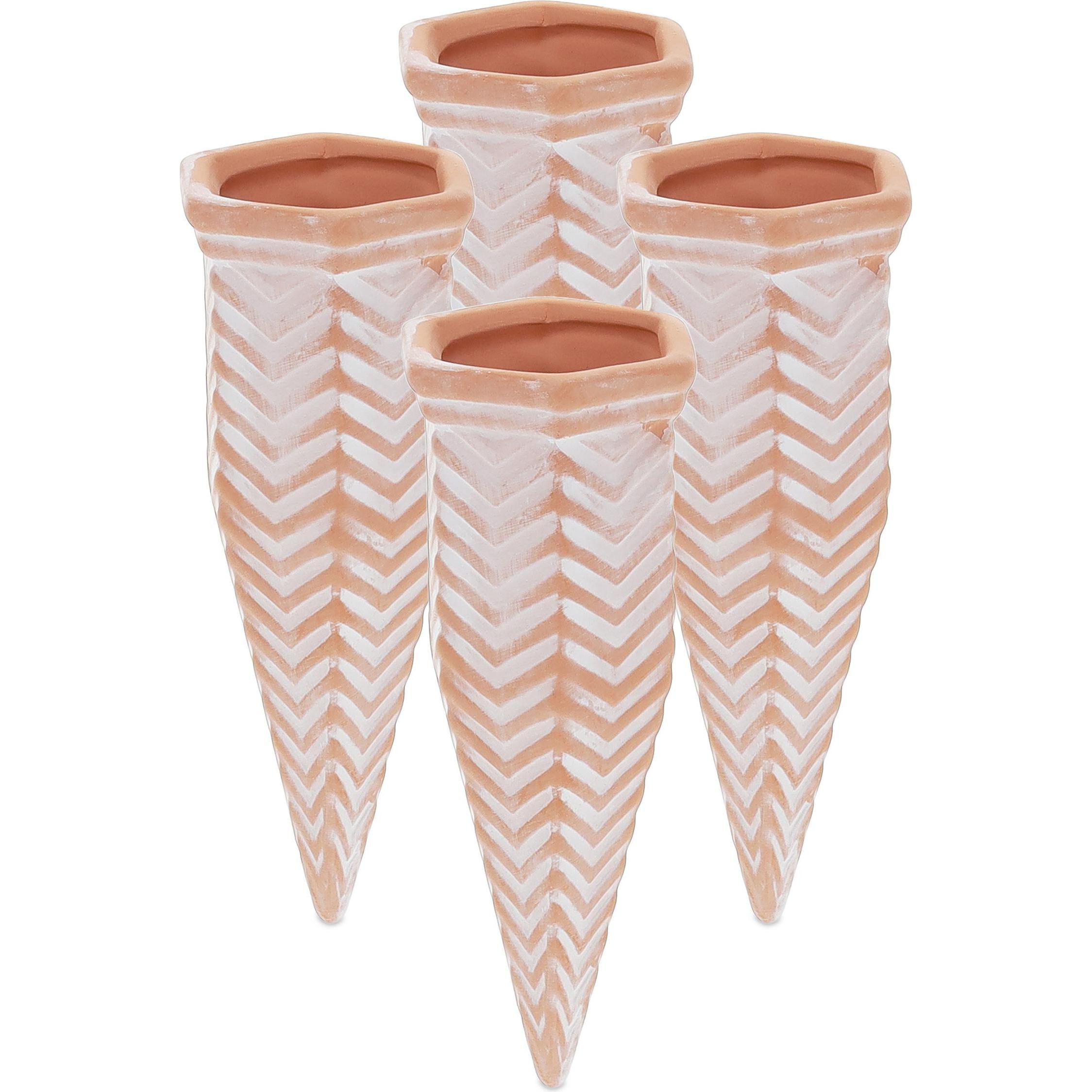 Relaxdays, Bewässerungskugeln + Tonkegel, 4x Tonkegel (Tonkegel Bewässerung)