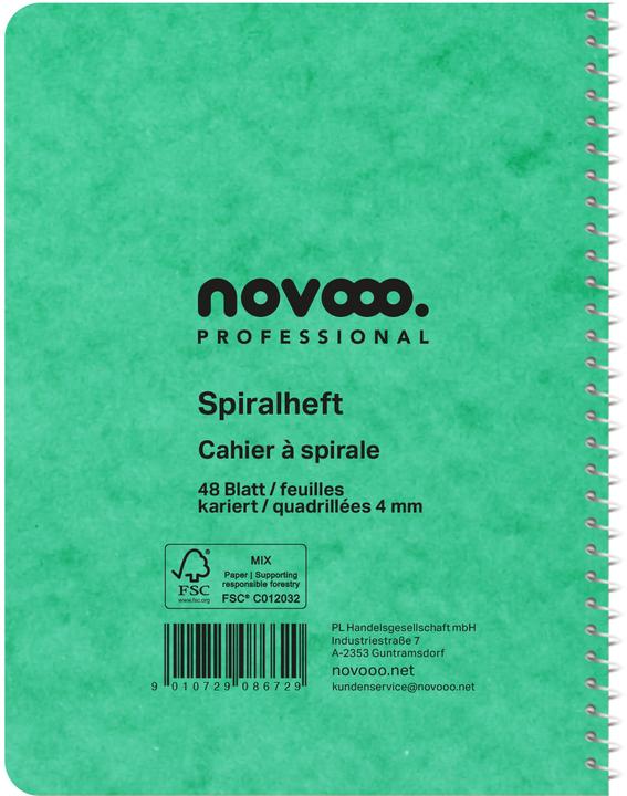 Produktbild Novooo Spiralheft assortiert (A6, Kariert)