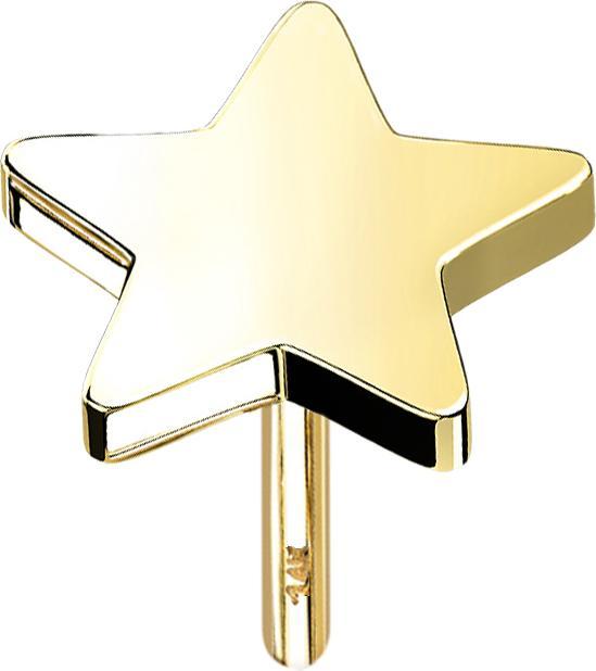 Image du produit Star Piercing Threadless étoile en or 14k (sans laiton, Or 14k)