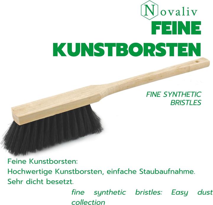 Actual product image Novaliv 2X Hochwertiger Langstiel Handfeger 45 cm mit Holzgriff feine Kunstborste für Effektive Rein (2 pcs.)