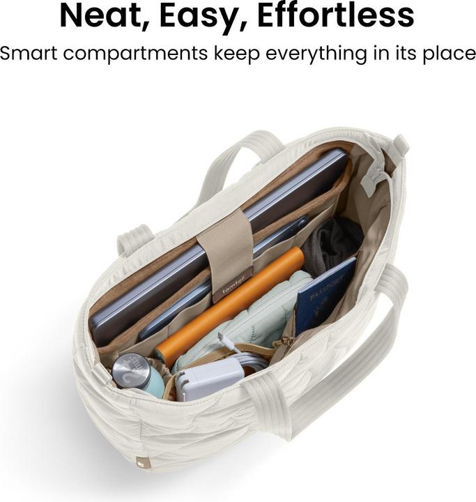 Actual product image tomtoc Terra-T38 Puffy Laptop Tote Bag, 13.5L, white (13.50 l)