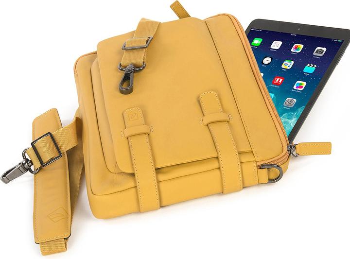 Immagine prodotto Tucano Tema cross-body, custodia in pelle per iPad mini, tablet fino a 8 pollici, giallo senape
