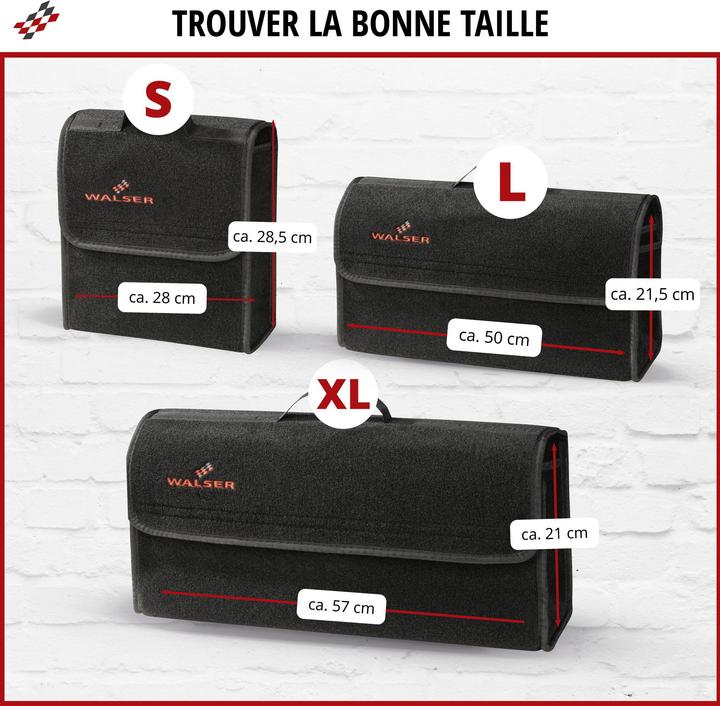 Image du produit Walser Sac de coffre Toolbag taille L, sac de rangement pour voiture noir 50x16x21cm